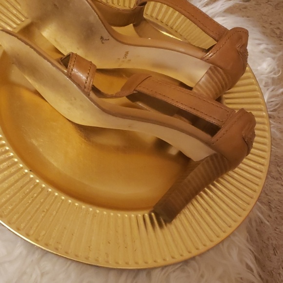 Apostrophe Tan Leather Heeled Sandals - Picture 5 of 6
